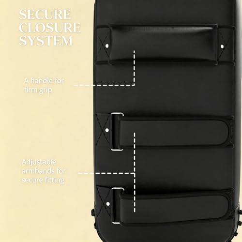 FOWE Kicking Strike Shield 16.5" x 8.7" x 3.5", Curved Punching Pad with Foam Padding & Adjustable Straps, for Martial Arts Sparring