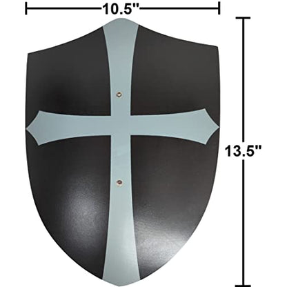 Adventure Awaits! Wooden Toy Sword and Shield Set for Kids | 2 Pack | Knights Templar Style Shield and Sword with Jute Wrapped Handle | Lightweight and Durable for Imaginative Kids | Set of 2