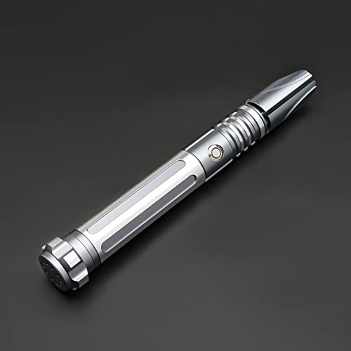 Dueling Light Saber, Motion Control Light Sabers for Adults,Smooth Swing Light Saber with 16 Sound Fonts,RGB 12 Colors Changeable, Metal Hilt for Halloween Cosplay Party,Birthday Xmas Gift, Grey,S9 - color: Gray