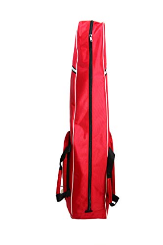 LEONARK Fencing Draw-bar Wheel Bag for Epee Saber and Foil - Hema Sword Bag Trolley Case for Fencing Suit and Mask - color: Wheeled Red