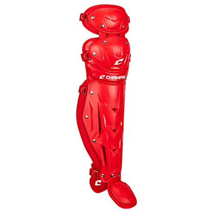 Champro Optimus MVP Double Knee Leg Guard - color: Scarlet, size: 14.5"