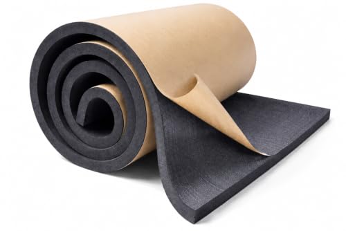 XCEL Marine Foam Roll with Self Adhesive - Black, 72" x 17" x 1/4" Closed Cell Foam Rubber Water Resistant Padding Sheet - Home, Marine, Garage, Automotive, Crafts & Cosplay (Black, 72" x 17" x 1/4") - color: Black, size: 72" x 17" x 1/4"