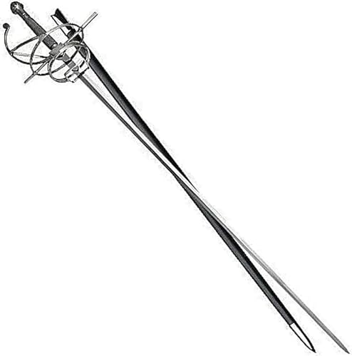 New Ace Martial Arts Supply Renaissance Rapier Fencing Sword with Swept Hilt Guard … - color: Steel Wire Wrapped Handle