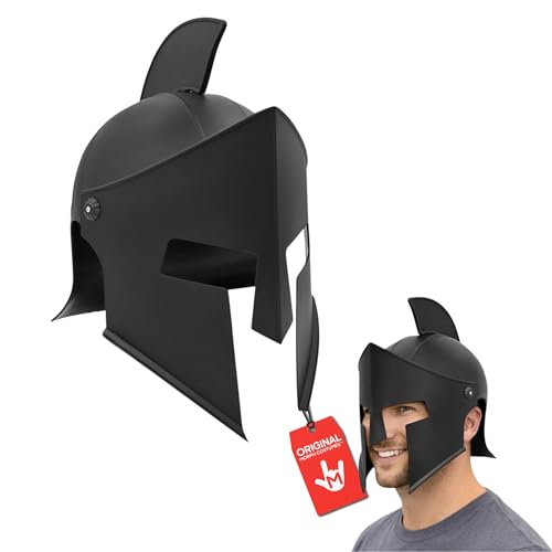 Nicky Bigs Novelties Morph Medieval Knight Greek Spartan Roman Helmet Costume Gold Gladiator Warrior Folding Face Mask - color: Black