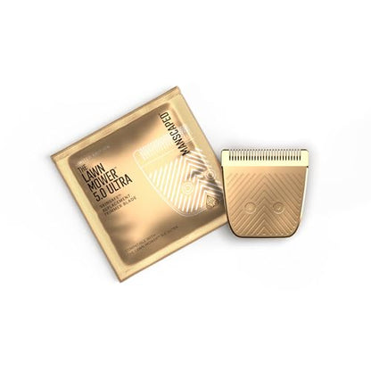 MANSCAPED® The Lawn Mower® 5.0 Ultra SkinSafe® GOLD Replacement Trimmer Blade - Groin Hair Trimmer Ceramic Blade Head Refill with Metal Guard, Snap-In Cartridge, 1 Pack - style: Lawn Mower 5.0 ULTRA Gold Trimmer Blade