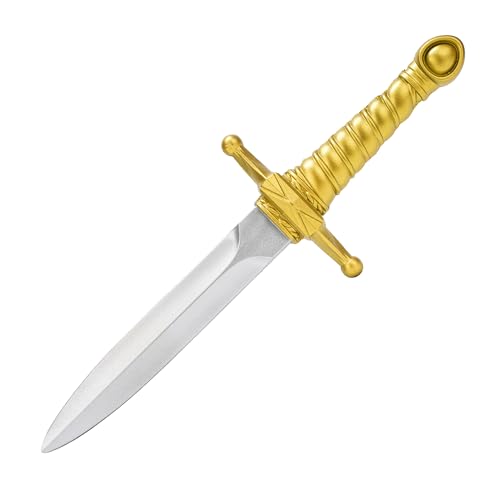 DAYSTART PU Foam Dagger Prop, Non-Functional Costume Dagger with Plastic Core for Adult Cosplay - color: Gold