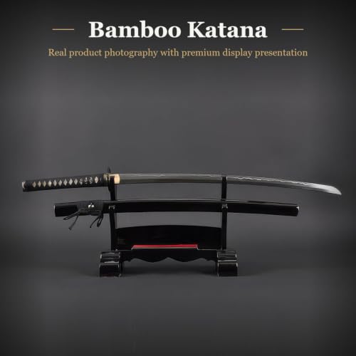 1045 Katana, Hand Forged Full Tang Japanese Sword | Classic Tsuba Series - color: Black
