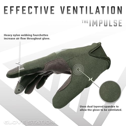 Glove Station Impulse Utility Gloves, Touchscreen, Impulse 1.0 - color: Impulse 1.0 - Green, size: Small