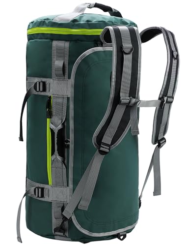MIER Large Duffle Bag Backpack for Travel Camping Gym Sports, 45L/60L/90L - color: Green, size: 60L