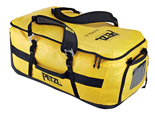 PETZL, DUFFEL 85L, Medium Capacity Transport Bag, Yellow - color: Yellow/Black