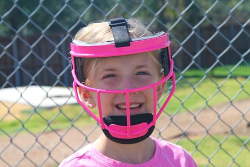 Defender Fielder’s Wire Mask - High-Impact Steel Infielder Face Guard for Softball & Baseball - Adult & Youth Sizes - Lightweight, Maximum Visibility & Secure Fit - color: Pink, size: Youth