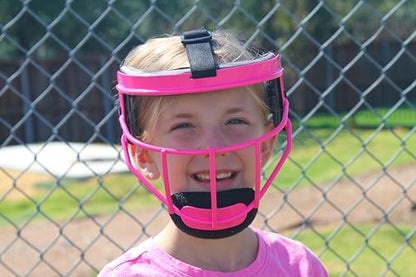 Defender Fielder’s Wire Mask - High-Impact Steel Infielder Face Guard for Softball & Baseball - Adult & Youth Sizes - Lightweight, Maximum Visibility & Secure Fit - color: Pink, size: Youth