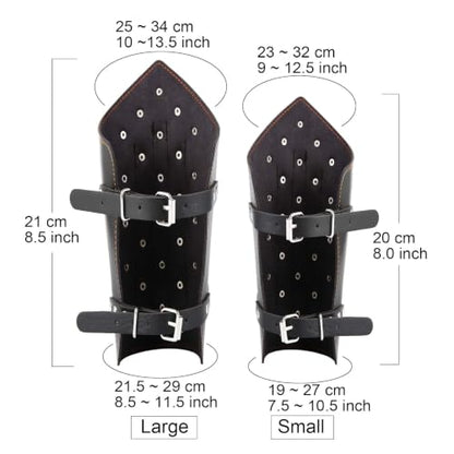 HZMAN 1 Pair Black Faux Leather Bracer Dragon Scale Gauntlet Wristband - size: Large