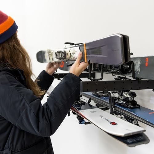 StoreYourBoard Ski and Snowboard Wall Mount, Ski Rack, Holds 4 Pairs