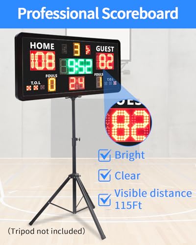 Large Electronic Scoreboard with Shot Clock Control,Panel Contorl