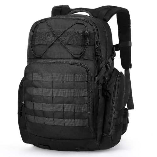 Mardingtop 40L Tactical Backpack for Men, Large Molle Military Rucksack Assault Pack for Hiking Travel Camping - color: Black