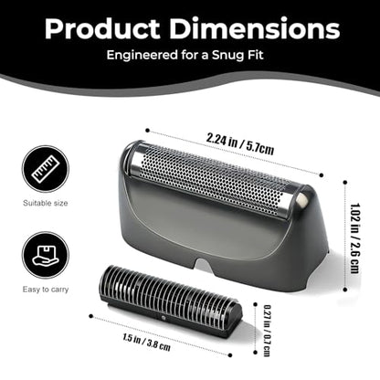 2-Pack Replacement Head Foil for BaBylissPRO UV Single Foil shaver - color: Single-Gery