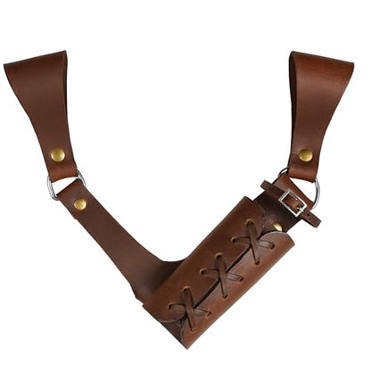 Mythrojan Medieval Sword Frog Adventurer with Leather Holder for Universal Rapier, Broadsword, Cutlass - style: Large Left Handed - Brown Crunch (10" X 10")