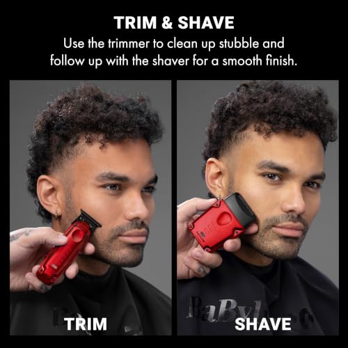 BaBylissPRO High-Performance Compact LO-PROFX Shavers for Men - color: Red, style: Shaver and Base