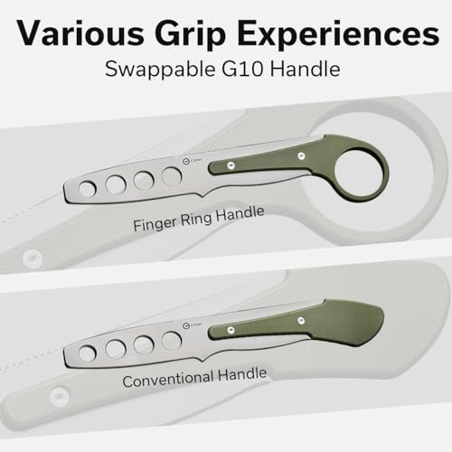 CIVIVI Varius Trainer Fixed Blade Knife for Men, Training Knife with a Kydex Sheath, a Finger Ring and Conventional Handle, 3.26" D2 Dull Blade G10 Handle C22009C-2