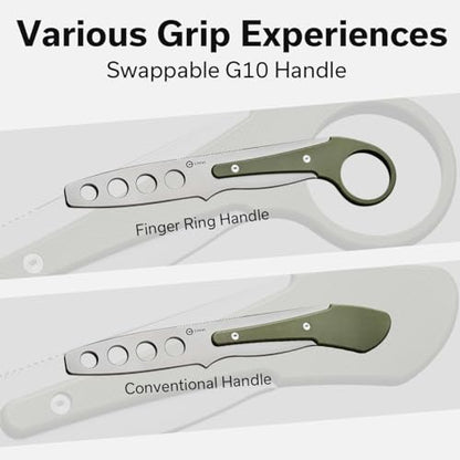 CIVIVI Varius Trainer Fixed Blade Knife for Men, Training Knife with a Kydex Sheath, a Finger Ring and Conventional Handle, 3.26" D2 Dull Blade G10 Handle C22009C-2