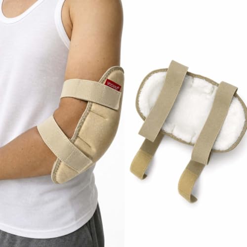 Vogana 2 Pcs Plush Elbow Protector Pads Soft Breathablefor Office Home Elderly Care and Medical Institutions for People Weighing 130-230 Pounds Long Style Beige L - color: Long Beige, size: 2 Pcs (L130-230 Pounds)