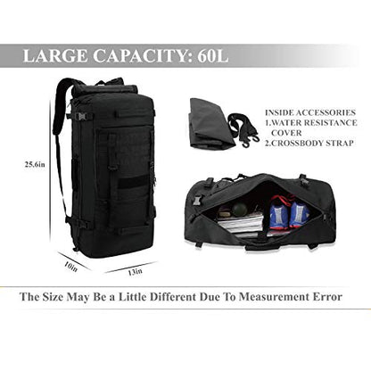 Large Capacity Tactical Backpack Travel Rucksack Bag, Great Outdoor Duffle Bag for Men and Women, 60L