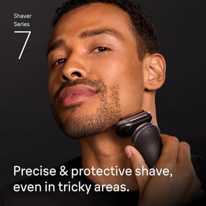 Braun Series 7 Electric Shaver Replacement Head, Easily Attach Your Shaver Head for a Shave as efficient as Day one, Compatible with New Generation Series 7 Shavers, 74S, Silver