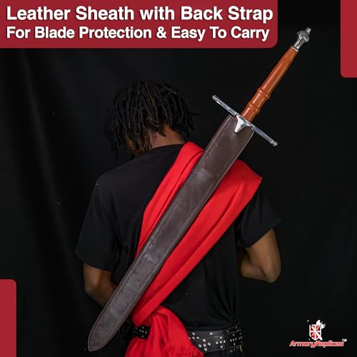 Armory Replicas™ - William Wallace Medieval Swords Collection - Deluxe Claymore Variations with Sheath - Stainless Steel Blade, Leather-Covered Handle - Inspired by Braveheart - style: Braveheart