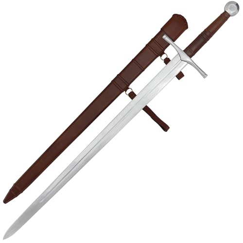 Armory Replicas™ Medieval Hand Forged Knight Sword EN45 Carbon Steel Full Tang with Scabbard - style: Two-Handed Norman Sword