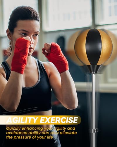 INNOLIFE Fitness Reflex Bag, Boxing Bag for Adults and Teens - color: black gold