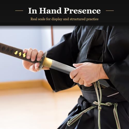 Katana Samurai Sword, 1045 Carbon Steel, Hand Forged, Full Tang - color: Tubulent Ocean Pattern Tsuba