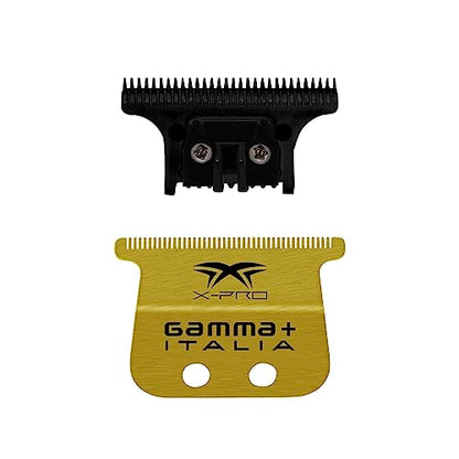 GAMMA+ Hair Trimmer Fixed Moving Blade Replacement Professional Grade - style: X-Pro Wide Gold Titanium - THE ONE Black Diamond