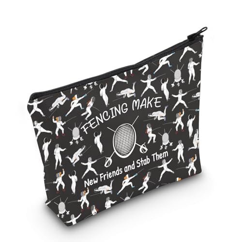 Sabre Sword Fencer Gift Fencing Make New Friends and Stab Them Cosmetic Bag Master Fencers Gift (Fencing Make New Bag)