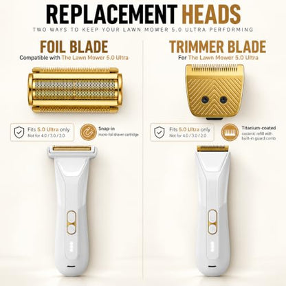 2-In-1Trimmer Blade & Foil Blade Compatible with Manscaped Lawn Mower 5.0 - color: GOLD Trimmer Blade and Foil Blade