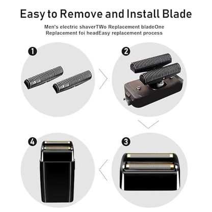 Shaver Replacement Foil & Cutters compatible with BaBylissPRO Double FXFS2(4PC Black) - color: 4PC Black