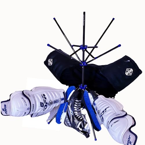 Hockey Gear Drying Rack - Heavy Duty Aluminum Collapsible Portable Sports Gear Drying Rack - Tree - color: Blue