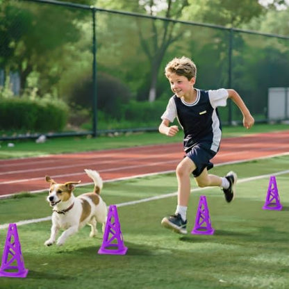 9 Inch Plastic Training Cones 12pcs Sports Cones Traffic Cones - color: purple