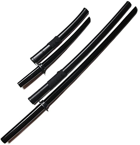 E-BOGU Martial Art Training Equipment Set with Plastic Scabbards and Tsuba Handguard (Black)