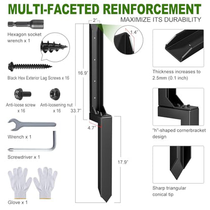 Fence Post Repair Kit，(Separation 16.9+17.9",4 pcs) - size: Separation (16.9+17.9")