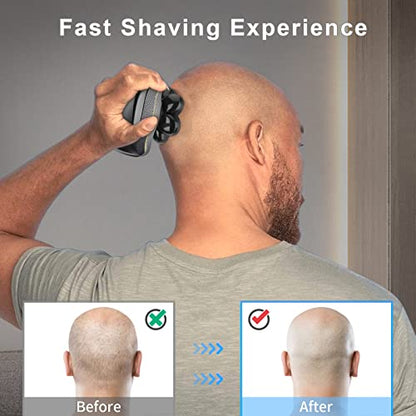 Head Shaver Replacement Heads, Replacement Blades for Bald Men, Stainless Steel 7D Rotary Blades for Electric Head Razor, Black - color: Black8