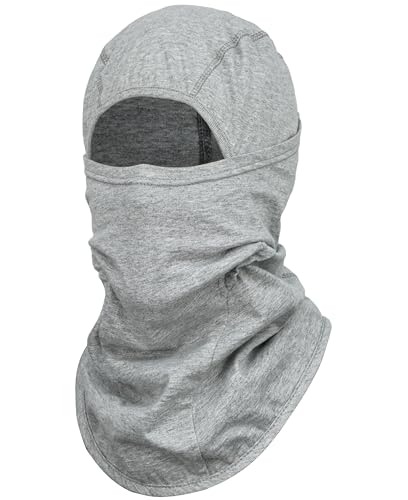 BOCOMAL FR Balaclava with Face Mask Flame Resistant 5.5oz Lightweight 100%C - color: Heather Light Gray