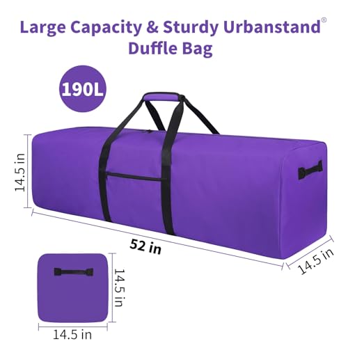 Urbanstand 52 inch Foldable Duffel Lock Zipper Travel Camp, Purple - color: Purple, size: 52 Inch