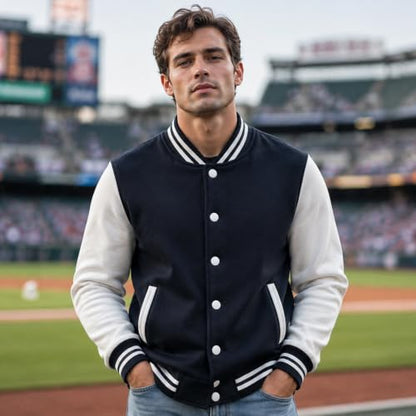 babyhealthy Men's Women's Varsity Baseball Jacket Casual Letterman Bomber Jacket Windbreaker Lightweight Jacket Coat - color: 001 Black, size: X-Large