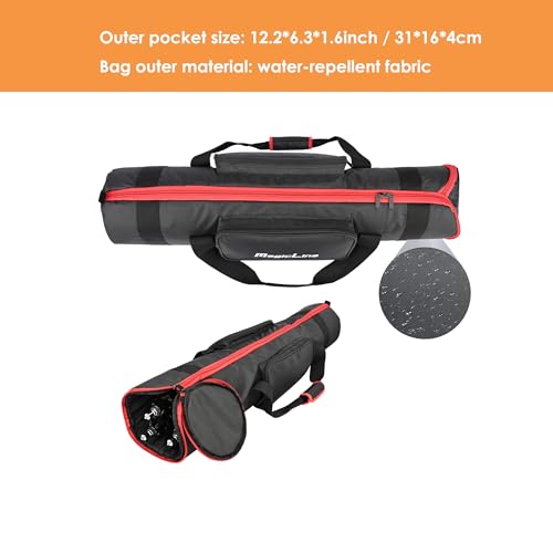 MagicLine Tripod Carrying Case Bag 33.5x7.9x7.9inch, with 2 Outer Pockets+1 Inner Pocket+3 Inner Compartments, Padded Carry Case for Light Stands,Mic Stands,Tripods,Monopods