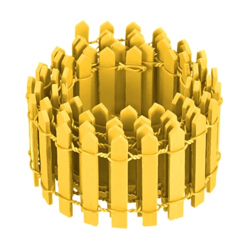 M METERXITY 1-Pack Miniature Fairy Garden Fence, 35 Inch 90x5cm Wooden DIY Small Wood Decorative Picket Fence for Dollhouse/Crafts/Diorama Project, Micro Landscape Ornaments [Yellow] - color: Yellow