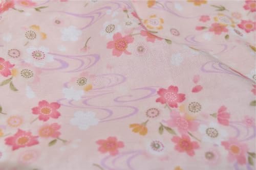 Japanese Gauze Tenugui Towel – 100% Cotton Made in Japan – Quick Dry, Soft & Lightweight Kitchen Tea Towel, Face & Hand Towel for Travel (1, Flowing Water Cherry Blossom Pattern Pink, Medium) - color: Flowing Water Cherry Blossom Pattern Pink
