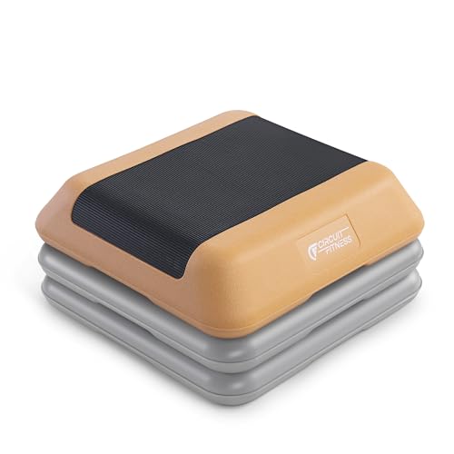 Circuit Fitness Non-Slip Step solution 16"x16", 2 or 4 Risers, 6 Colors - color: Peach Fuzz - 2 Risers