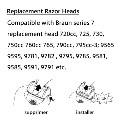70S Replacement Head Compatible with Braun Series 7 Electric Shaver - size: 70S-1pack