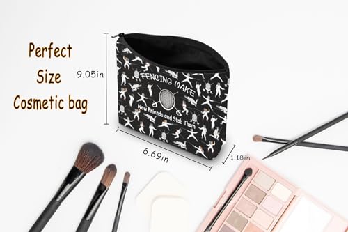 Sabre Sword Fencer Gift Fencing Make New Friends and Stab Them Cosmetic Bag Master Fencers Gift (Fencing Make New Bag)